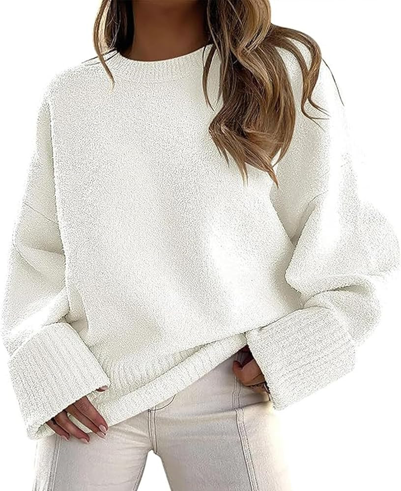 Women's Fall Chunky Pullover Sweater Crewneck Long Sleeve Sweaters 2025 Winter Oversized Warm Fuz... | Amazon (CA)