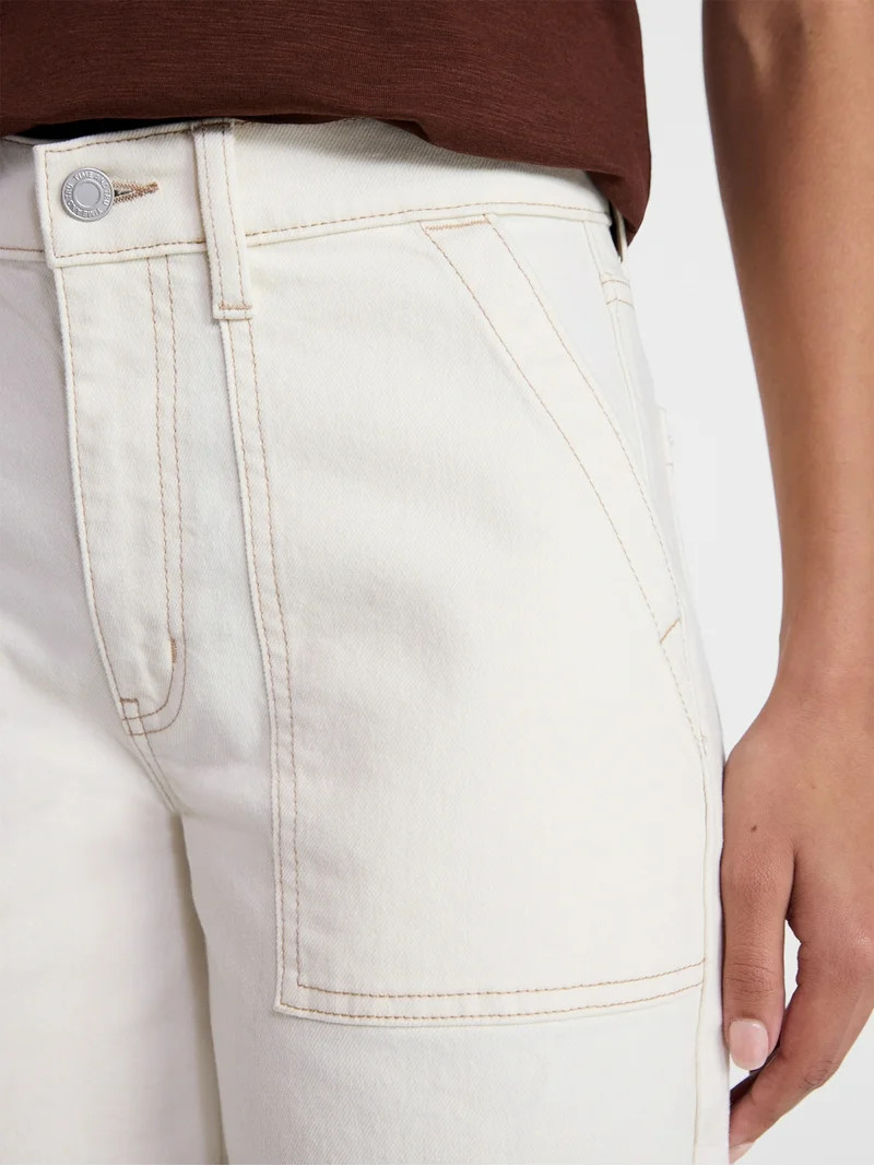 Time and Tru Women's Wide Leg Utility Trousers, 31" Inseam, Sizes 0-20 | Walmart (US)