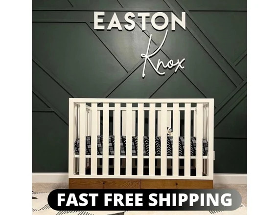 Stacked Custom name sign 24"- 42" wide, wood name sign, nursery sign, nursery letters, children's... | Etsy (US)