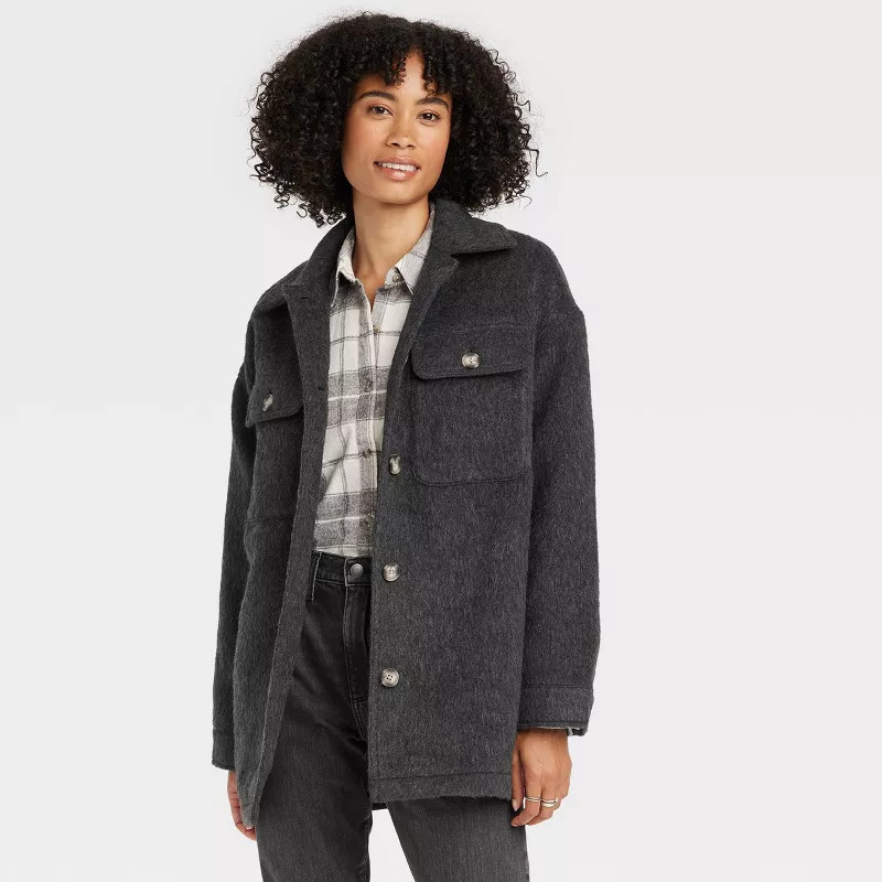 Women's Brushed Oversized Shacket - Universal Thread™ | Target