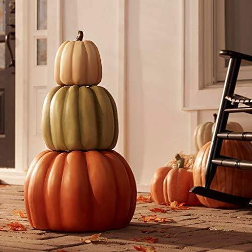 ACCENTHOME 26.5 in. Harvest Stacked Pumpkins-Heirloom | Amazon (US)