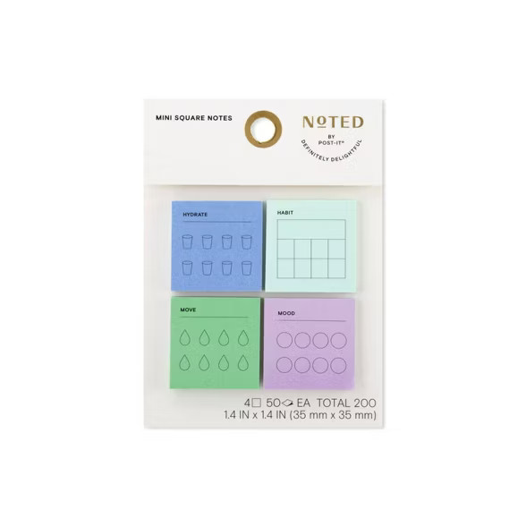 Post-it Habit Mini 4-square Notes 1.5"x1.5" | Target