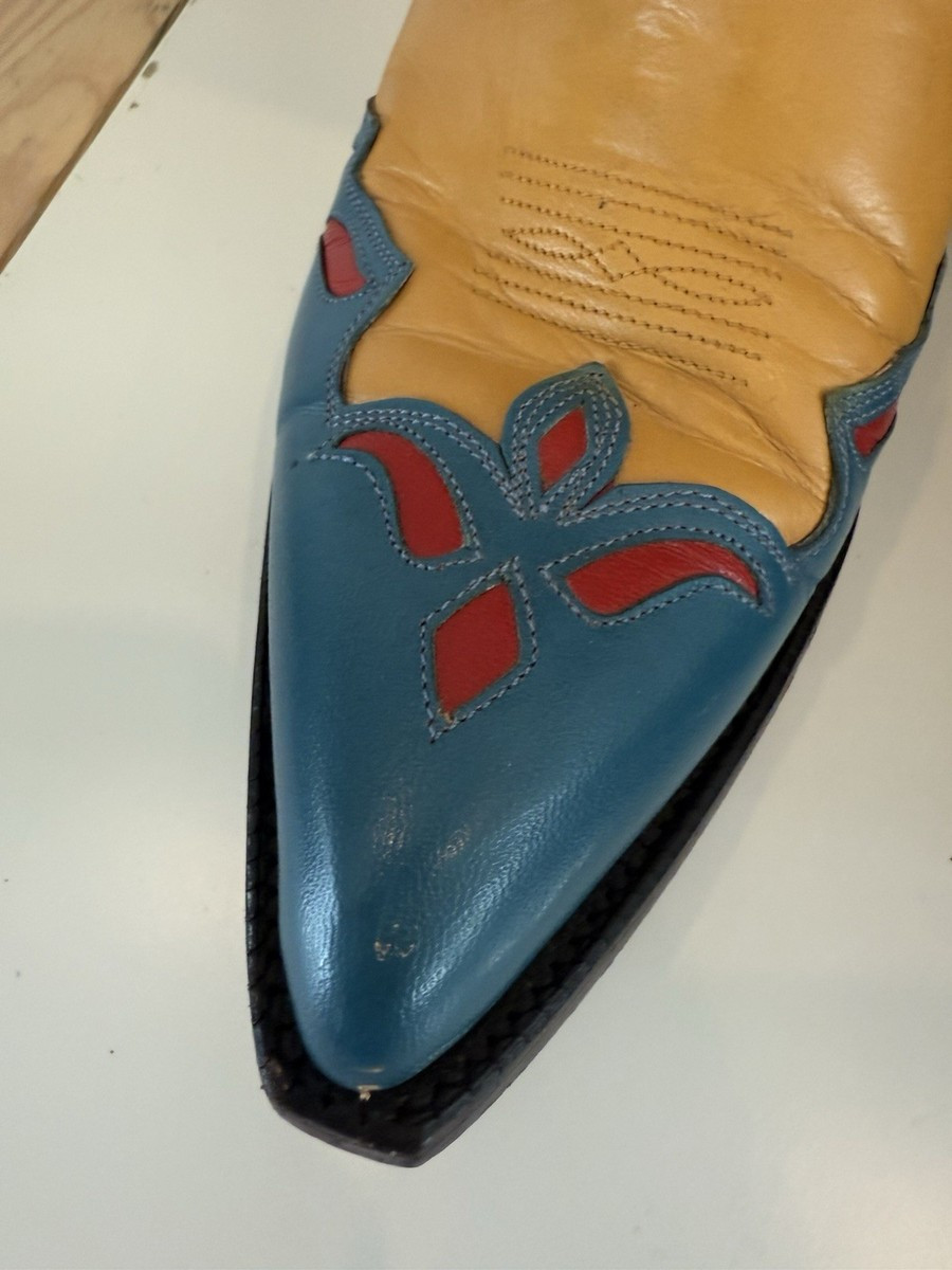Montana Vintage Cowboy Boots Western Inlaid Birds With hearts and flowers US7.5 | eBay US