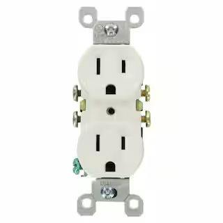 Leviton 15 Amp Residential Grade Grounding Duplex Outlet, White (10-Pack) M24-05320-WMP - The Hom... | The Home Depot