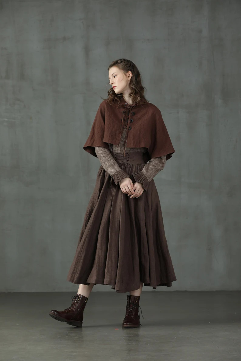 Tartan Cape Mantel, Tartan Cape Mantel, Leinen Cape, kleine Frauen Umhang Cape | Etsy (DACH)