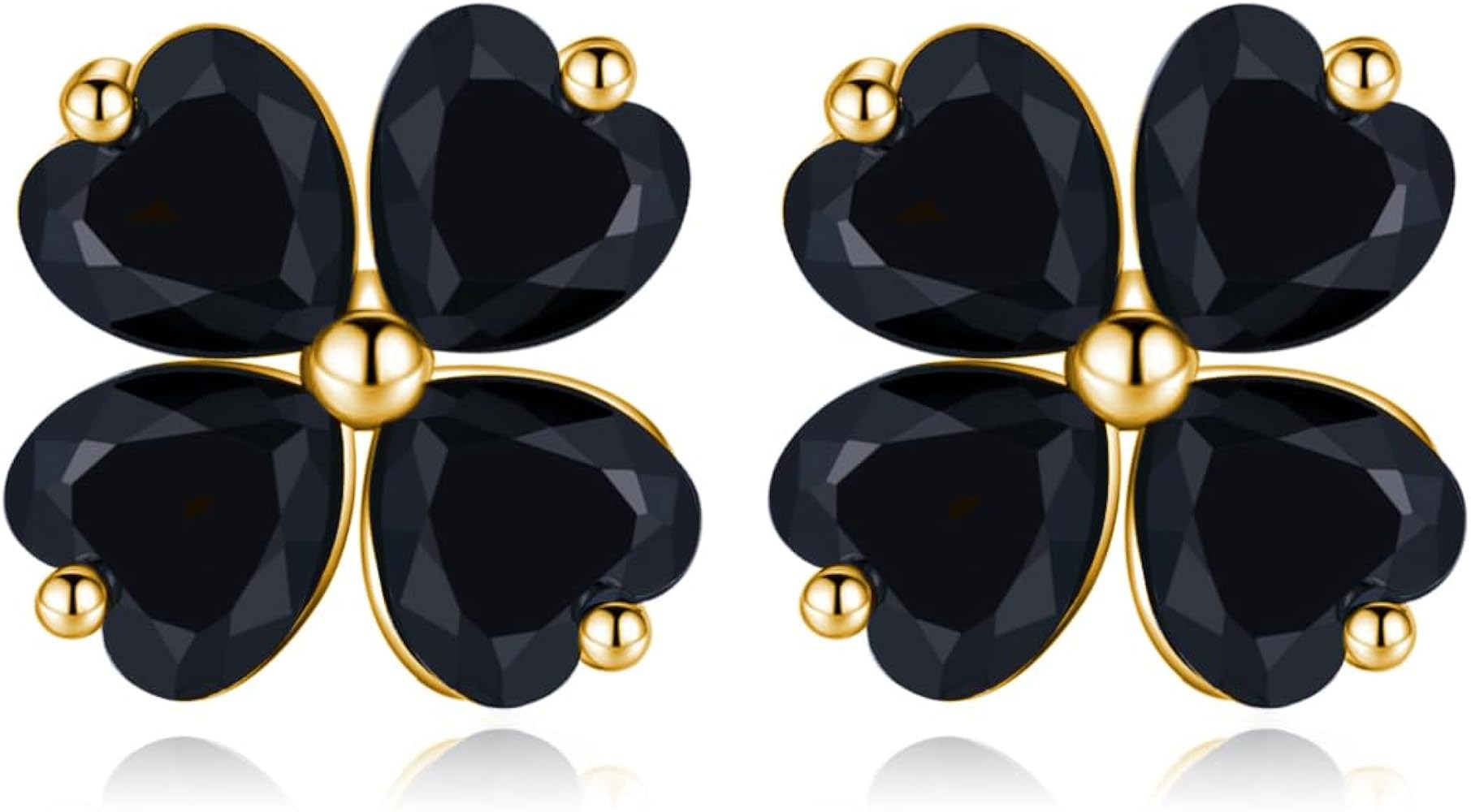 Reffeer Solid 925 Sterling Silver CZ Four Leaves Clover Earrings Studs for Women Teen Girls Heart... | Amazon (US)