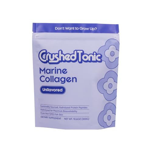 Crushed Tonic Marine Collagen Powder Korean Beauty Drink with Hydrolyzed Collagen Peptides for Skin, Hair & Nails | Gluten-Free, Halal & Kosher (Unflavored, 30 Servings (150 g), Pouch) | Amazon (US)