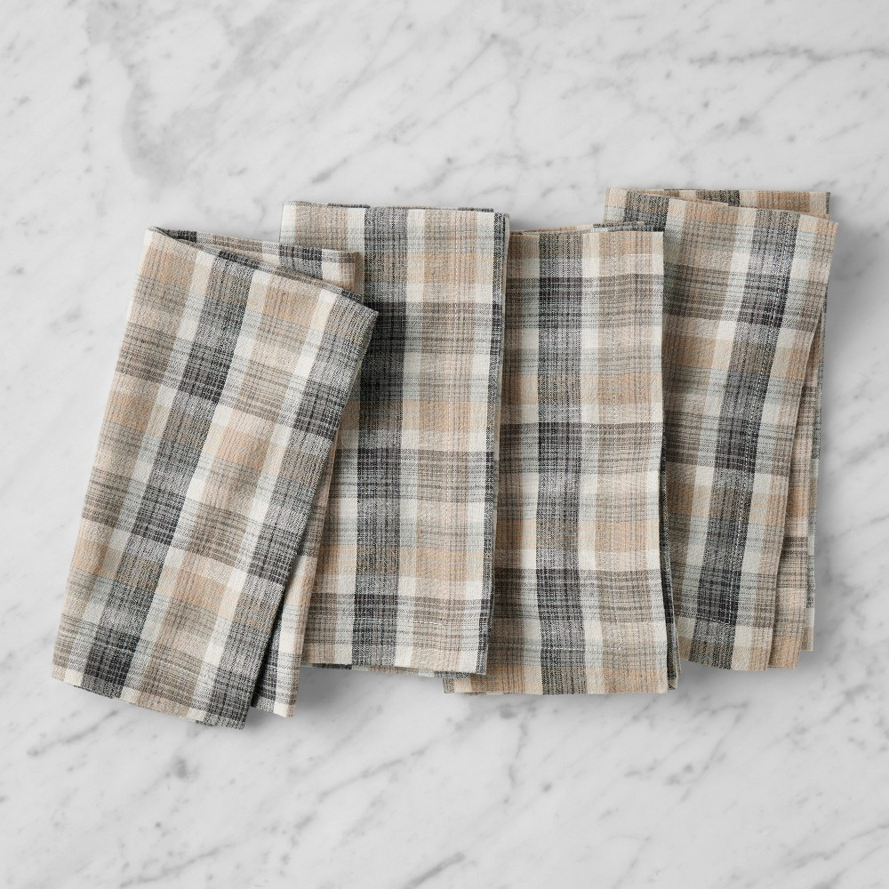Tonal Plaid Napkins, Set of 4 | Williams-Sonoma