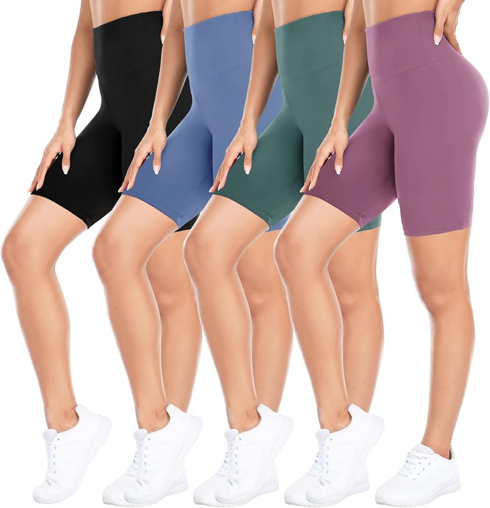 CTHH 4 Pack Biker Shorts for Women – 8" High Waist Tummy Control Gym Workout Yoga Running Compr... | Amazon (CA)