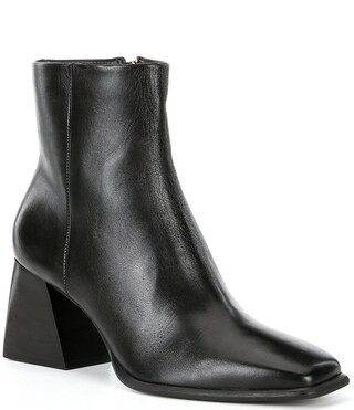 Holy-Grail Leather Block Heel Booties | Dillard's
