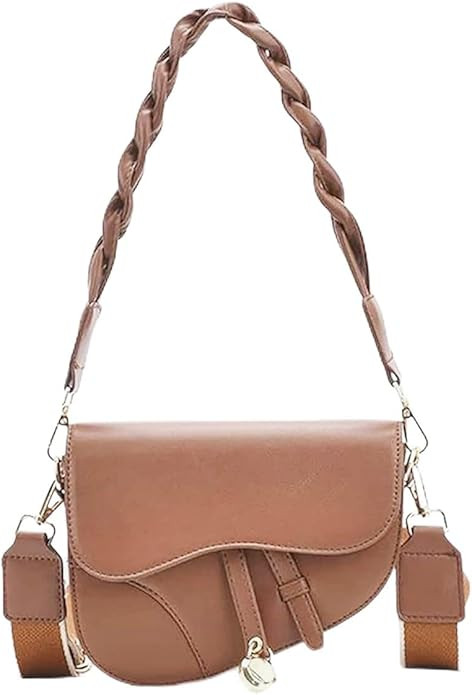 Saddle Shoulder Bag,Saddle Underarm Bag with Crossbody Shoulder Strap,Retro Crossbody Bags Undera... | Amazon (US)