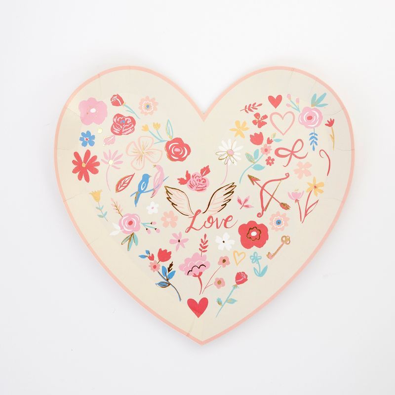 Meri Meri Valentine Heart Die Cut Plates | Target