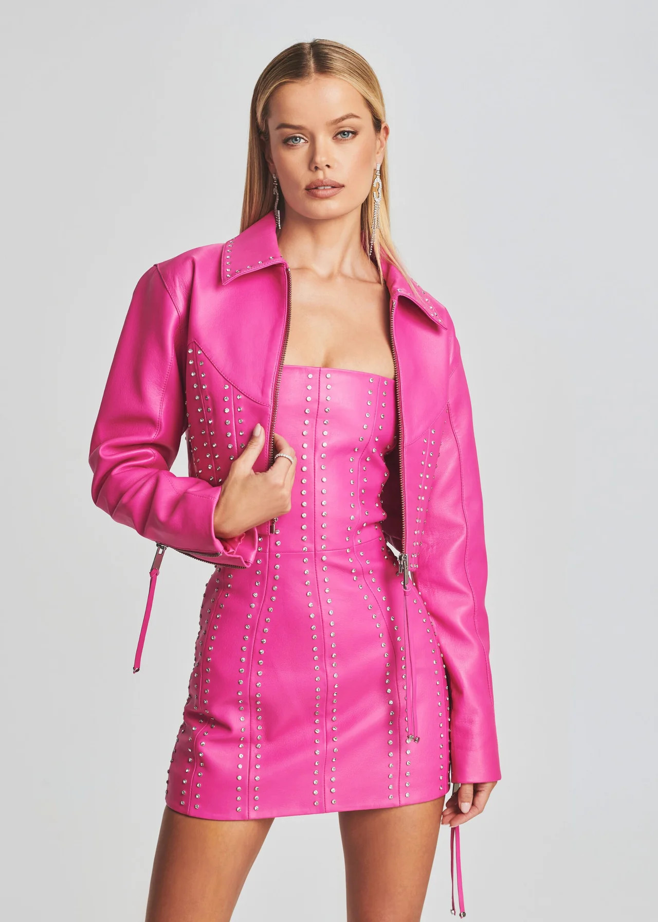 Castor Embellished Leather Jacket | Retrofete