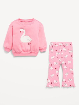 Long-Sleeve Graphic Sweatshirt and Leggings Set for Baby | Old Navy (US)