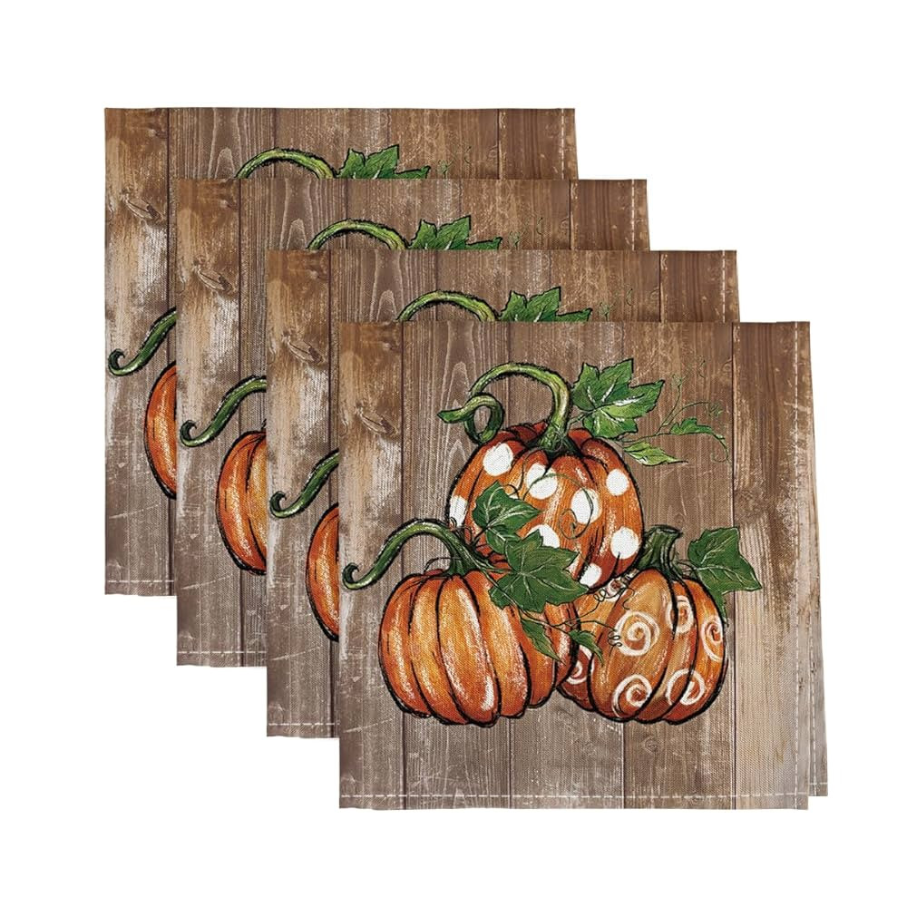Horaldaily Fall Cloth Napkins 18 x 18 Inch, Thanksgiving Autumn Harvest Brown Pot Pumpkin Party D... | Amazon (US)