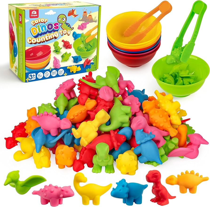 Coogam Counting Dinosaur Sorting Toy Set, Color Matching Classification Game, Montessori Fine Mot... | Amazon (US)
