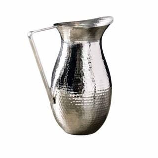 HomeRoots Amelia 4.5 in. W x 9.5 in. H x 7.5 in. D Round Silver Stainless Steel Pitchers | The Home Depot