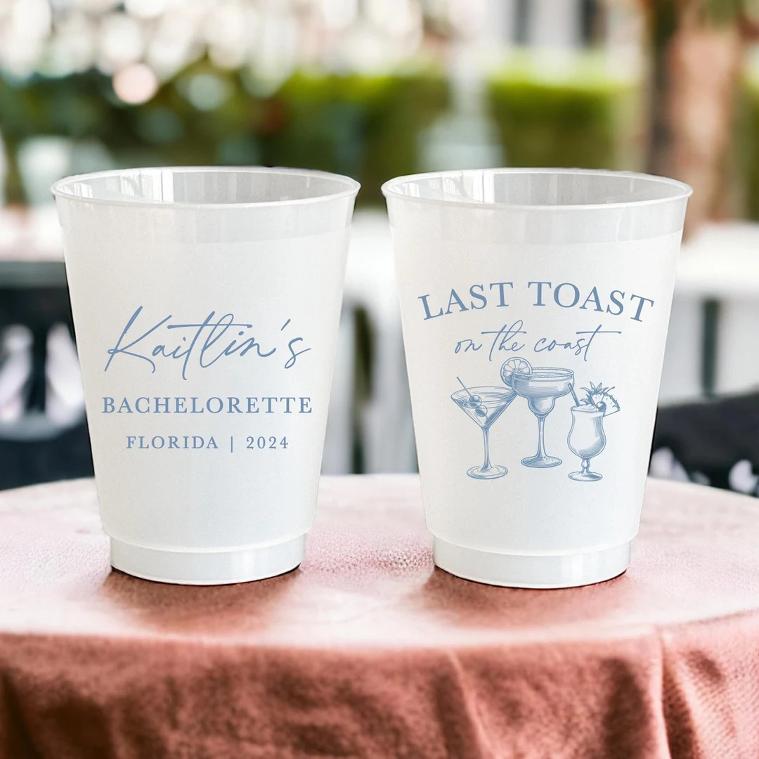 Custom Beach Bachelorette Cups Beach Bach Cups Coastal Bachelorette Destination Bachelorette Last... | Etsy (US)