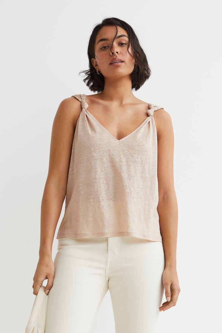 Linen V-neck Top | H&M (US + CA)