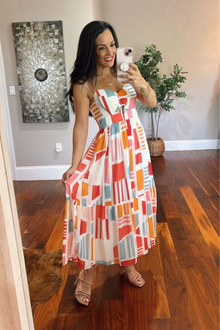 Easy breezy, lightweight, sundress with pretty colors, adjustable straps and small cutout detail

#LTKWedding #LTKParties #LTKFindsUnder100