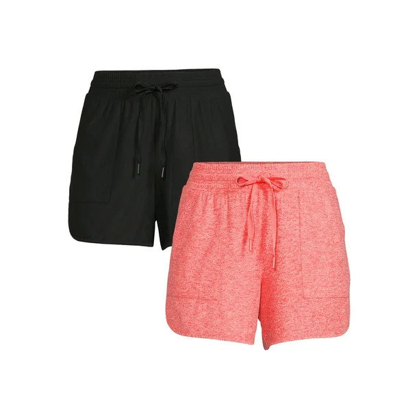 Athletic Works Women's Performance Gym Shorts, 2-Pack - Walmart.com | Walmart (US)