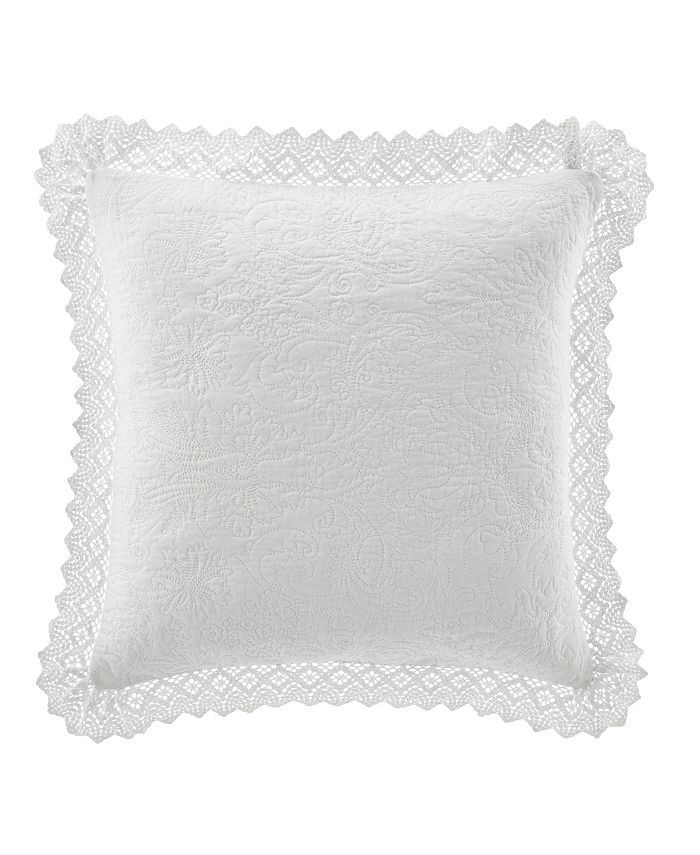 Laura Ashley Solid White Crochet European Sham & Reviews - Designer Bedding - Bed & Bath - Macy's | Macys (US)