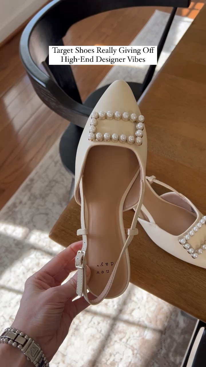Affordable shoes that give off designer vibes 🫶🏼 Comment TARGET and I’ll send you a direct message with the info to shop. 

These statement sling back shoes will for sure sell out! They come in 3 colors and fit true to size. They are great quality and look expensive. 

#shoes #sandals #target #targetstyle #workwear #styleinspo #targetfinds #whatiwore #style #shoestyle #neutralstyle #womenfashion #fashion #fashionstyle #shoe #outfit #outfits #affordablefashion #comfystyle 