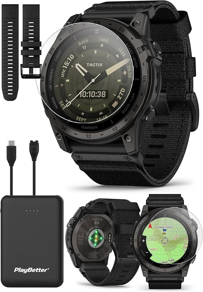 Garmin tactix 7 AMOLED Tactical GPS Watch | Bundle with Extra Silicone Band, Screen Protectors & ... | Amazon (US)