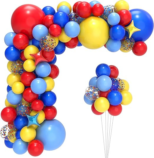 Carnival Circus Balloon Arch and Garland Kit with 117pcs Red Blue Yellow Rainbow Latex Confetti B... | Amazon (US)