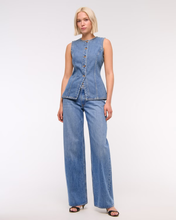 Women's Denim Vest | Women's Clearance | Abercrombie.com | Abercrombie & Fitch (US)