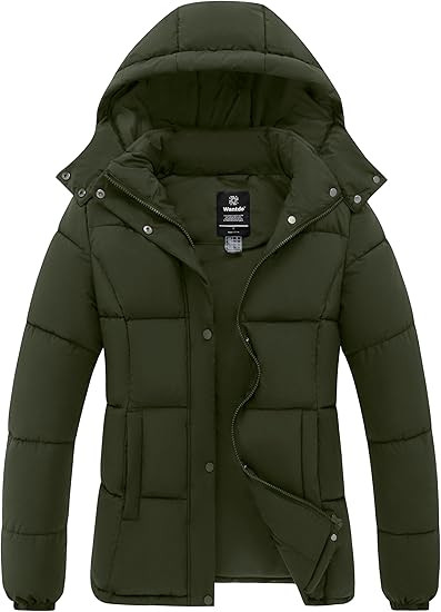 wantdo Women's Puffer Jacket Lightweight Winter Coat with Removable Hood | Amazon (US)
