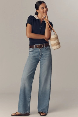 AGOLDE Harper Mid-Rise Relaxed Straight-Leg Jeans | Anthropologie (US)