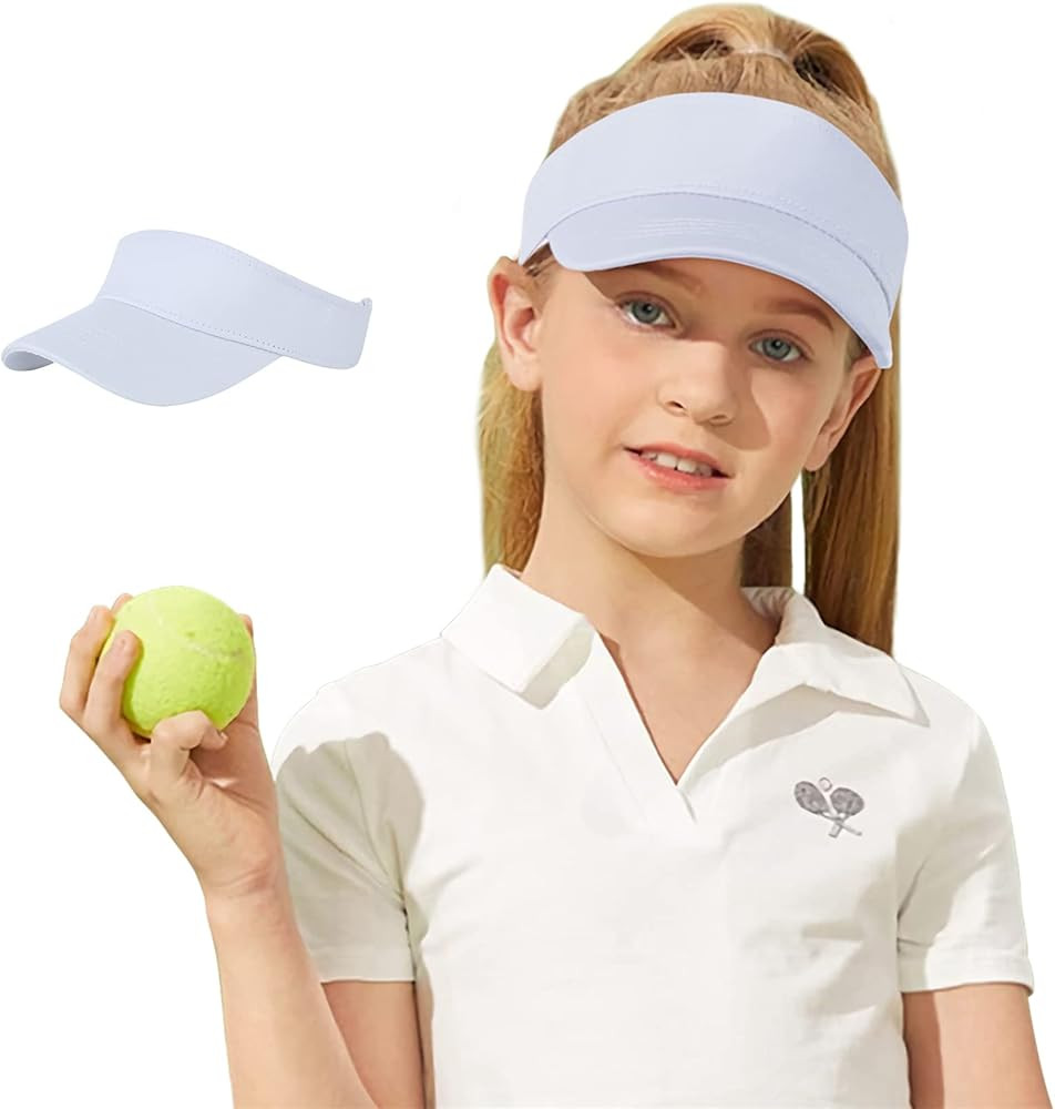 Zando Kids Sun Visor Hat Adjustable Cotton Girls Baseball Hat Boys Athletic Sports Tennis Hat Gol... | Amazon (US)