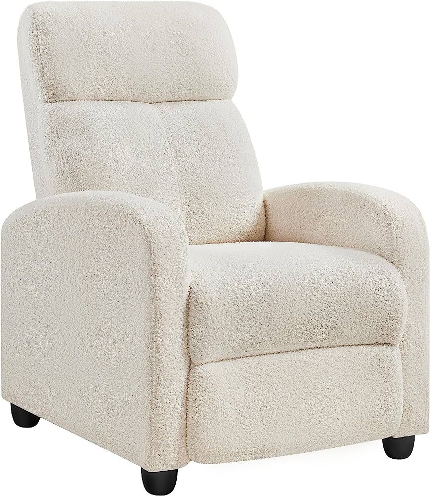 Yaheetech Fabric Recliner Chair Single Sofa Home Theater Seatting Adjustable Modern Single Reclin... | Amazon (US)
