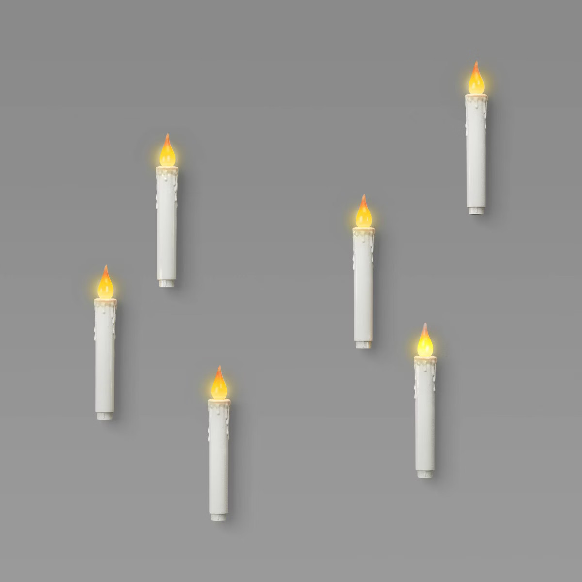 6ct 7" LED Battery Operated Color Changing Hanging Candle Lights Halloween Decorative Prop White ... | Target