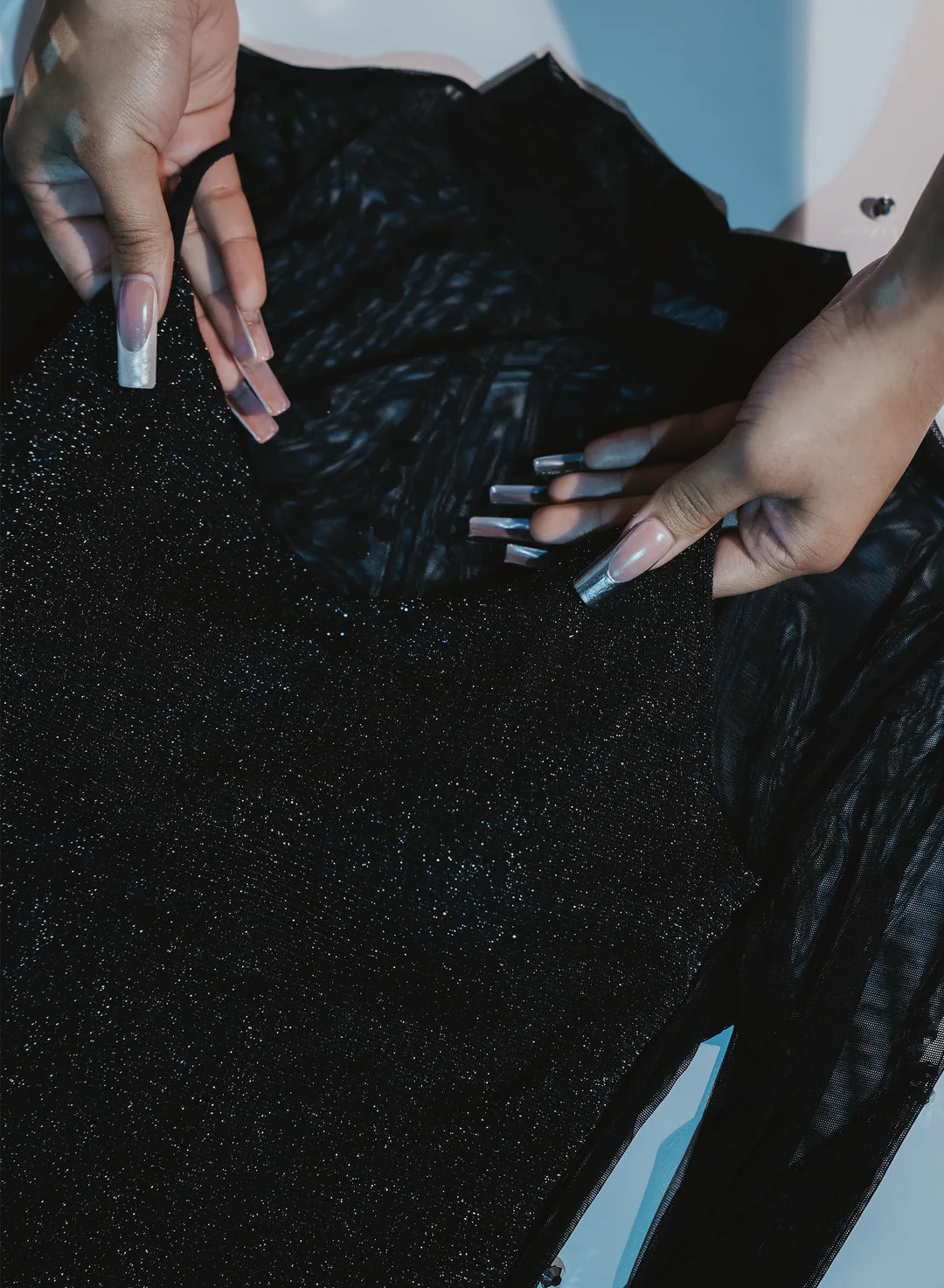 Long Sleeve Sparkly Mesh Brami Dress | Klassy