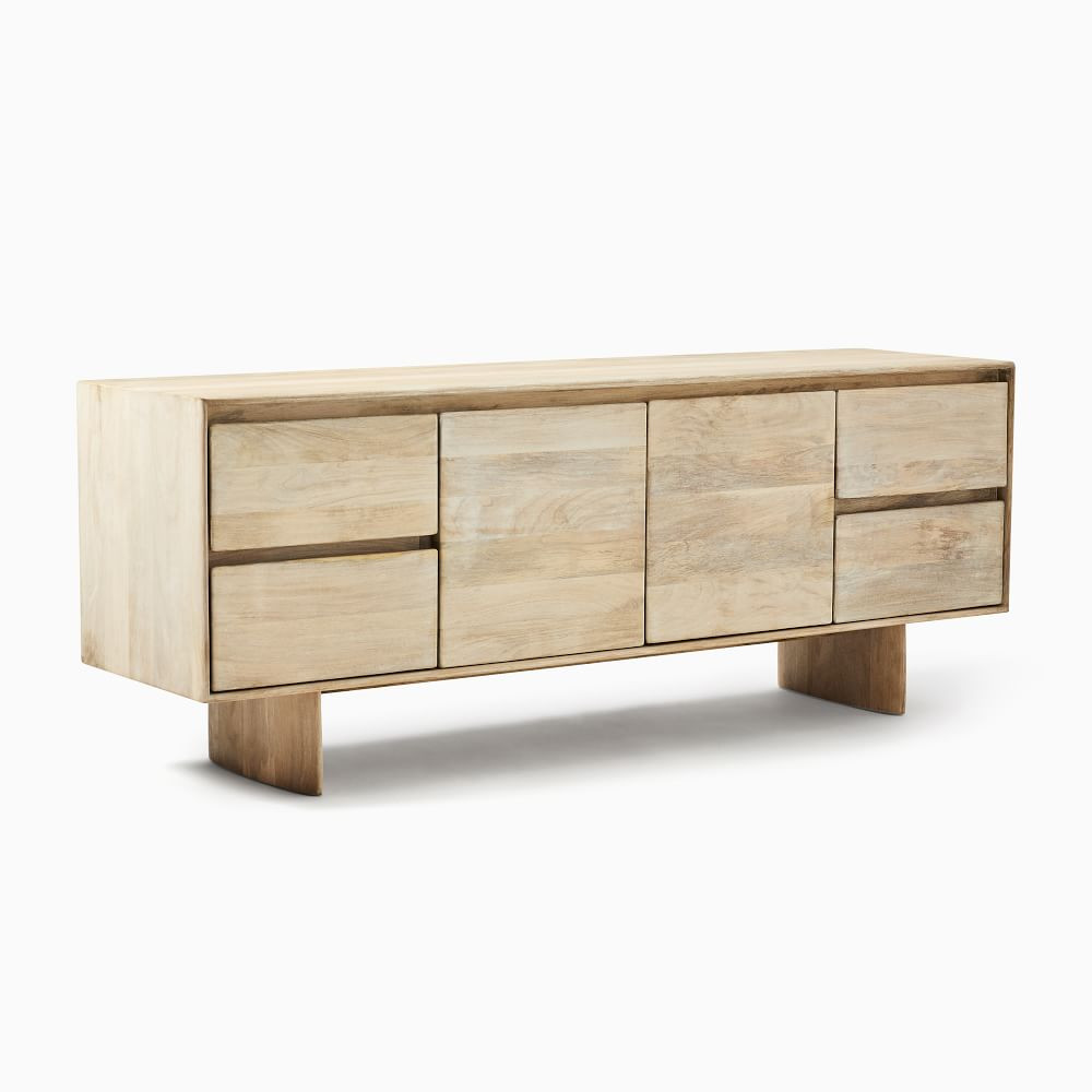 We Anton Collection Cerused White 68 Inch Media | West Elm (US)