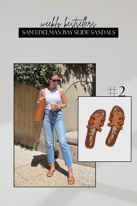 #2 bestseller - Sam Edelman bay slide sandals 

- these have been my go-to sandals for a couple of years now! 
- they’re available in several colors 
- I own them in this brown, beige, and black 
- I’ve linked to the same jeans, but the specific wash I’m wearing are old and sold out 

Sandals / spring / summer / casual 

#LTKshoecrush #LTKSeasonal