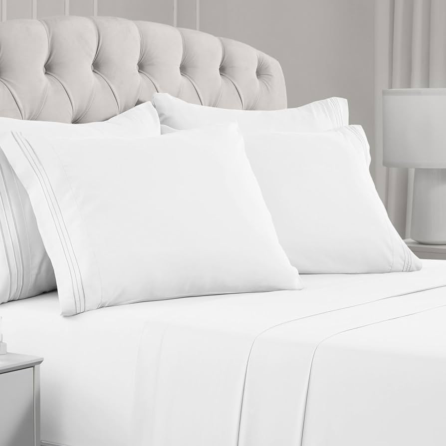Mellanni Full Size Sheets Set - 6 Piece Iconic Collection Bedding Sheets & Pillowcases - Hotel Lu... | Amazon (US)
