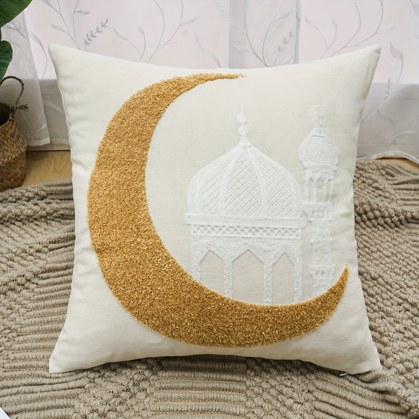 traditional ramadan   moon embroidered cushion - Temu | Temu Affiliate Program