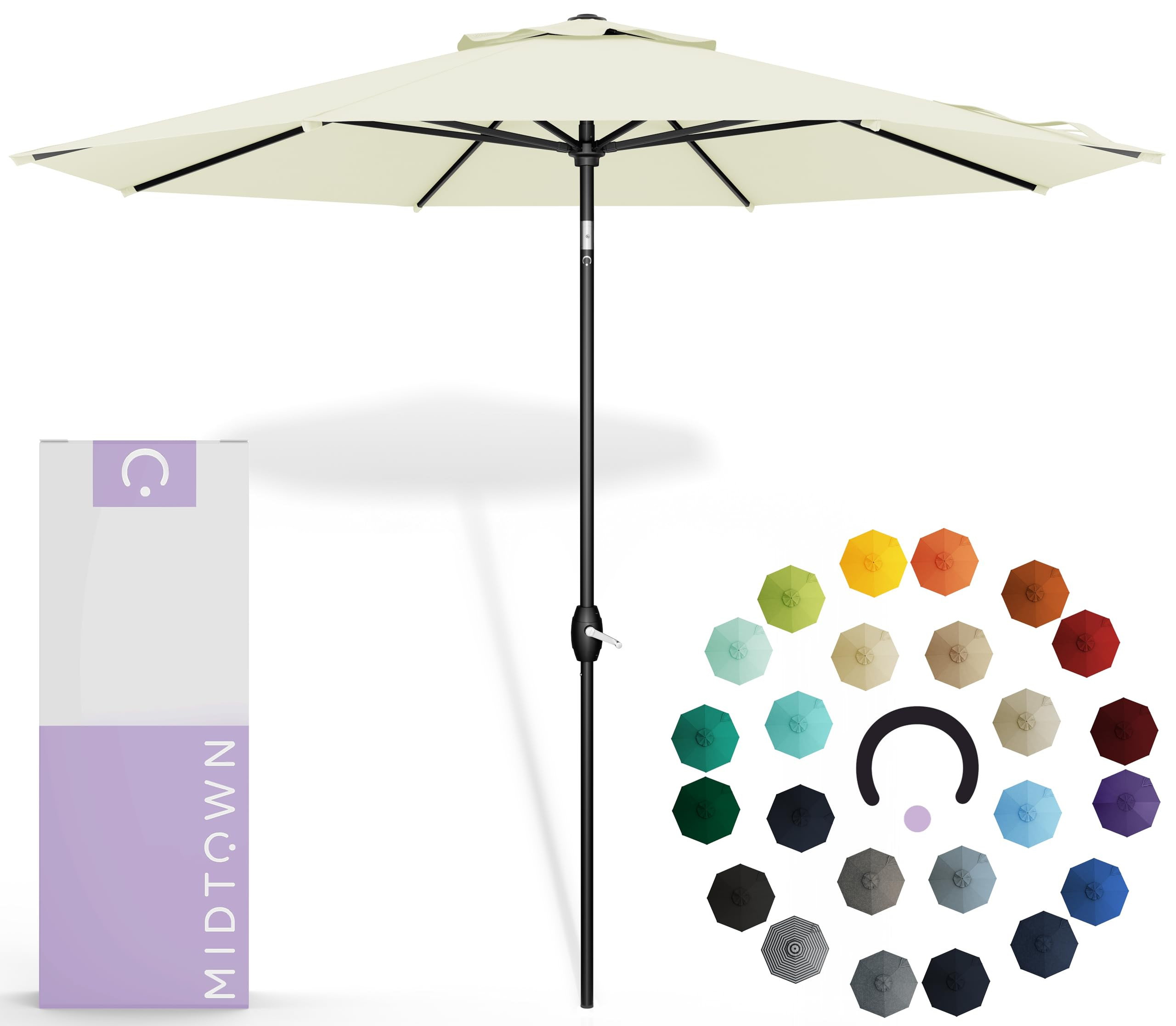 Midtown Umbrellas Sunbrella Umbrella 8 Feet Outdoor Umbrella With Sunbrella Canvas Natural Acryli... | Amazon (US)