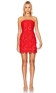 MILLY Roja Lace Mini Dress in Red from Revolve.com | Revolve Clothing (Global)