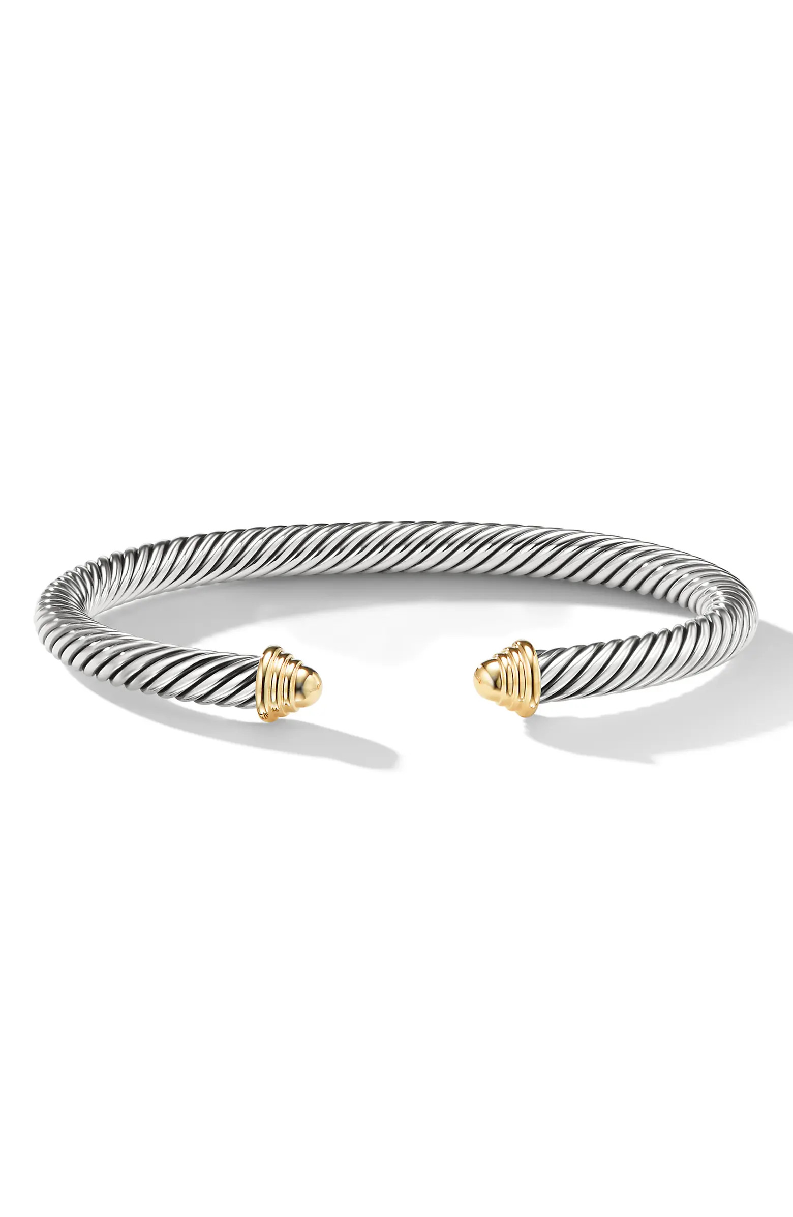 David Yurman Classic Cable Bracelet in Sterling Silver with 14K Yellow Gold Domes, 5mm | Nordstro... | Nordstrom