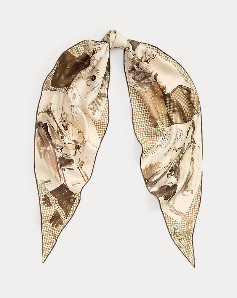 Diary-Print Silk Twill Diamond Scarf | Ralph Lauren (UK)