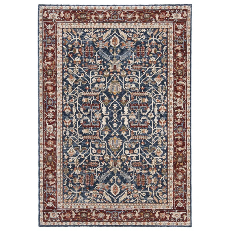 Darcy Oriental Area Rug in Navy / Red | Wayfair North America