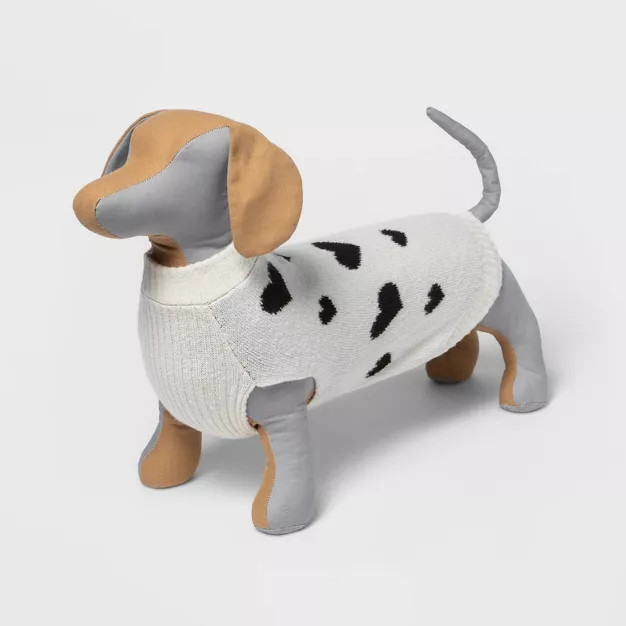 White with Black Hearts Dog and Cat Sweater - Boots & Barkley™ | Target