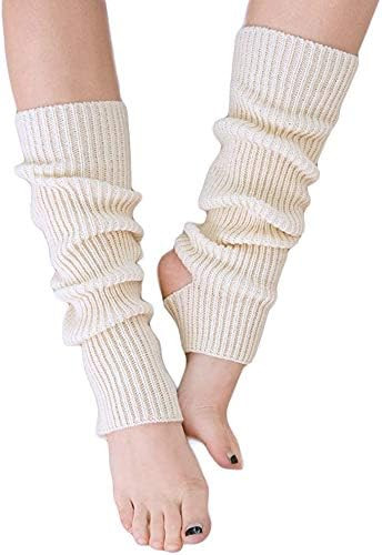 YUANQIAN Women Winter Extra Soft Long Legwarmer Warmer Knitted Stirrup Leg Warmers for Yoga Balle... | Amazon (US)