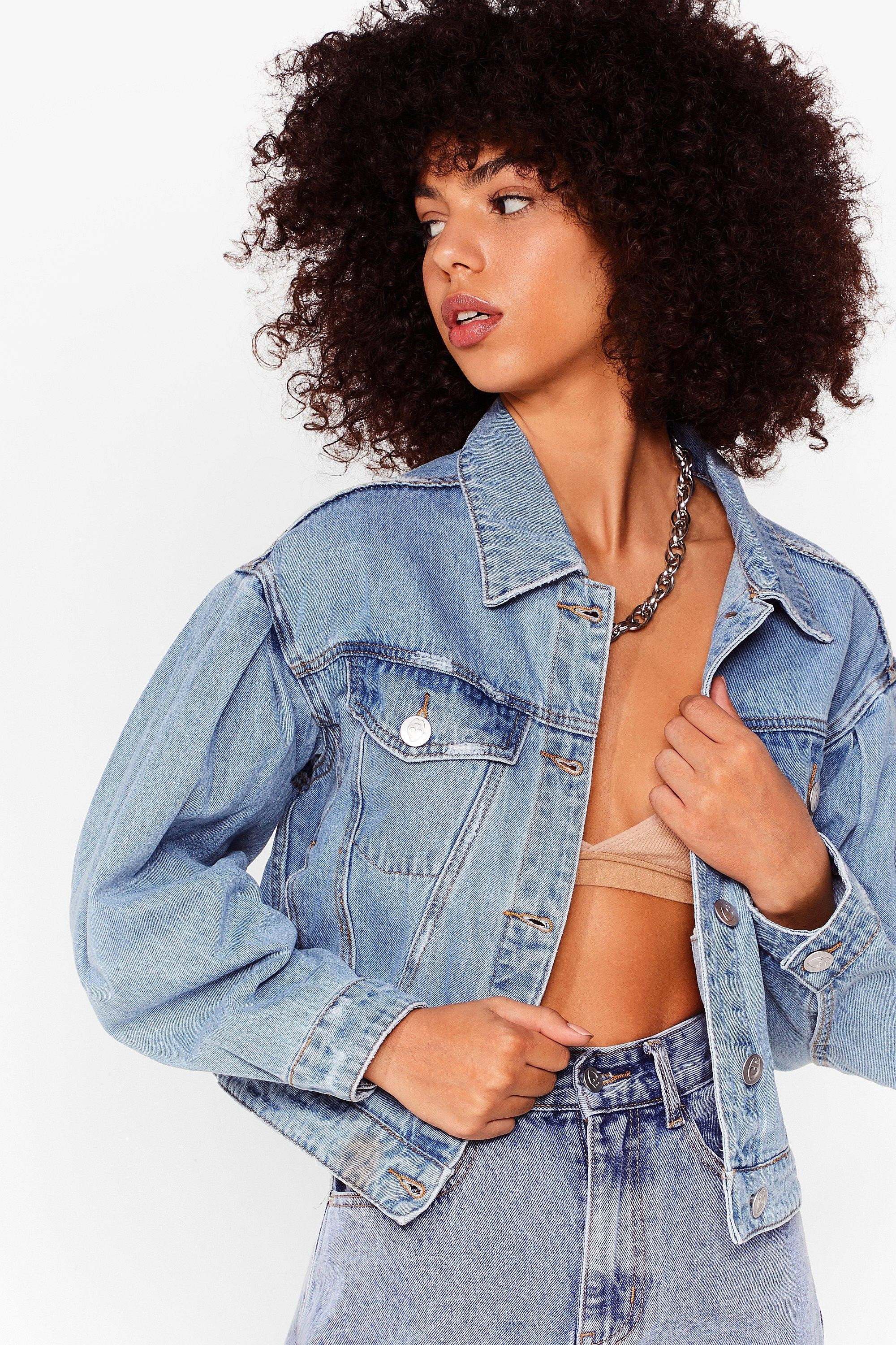 Pleated Sleeve Denim Jacket | NastyGal (US & CA)