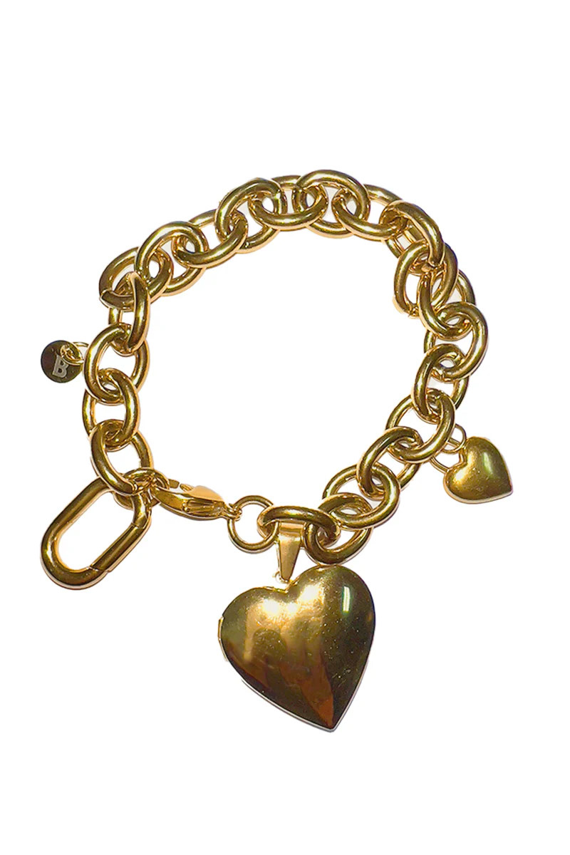 Double Love Charm Bracelet- Gold | BAACAL Limited, LLC