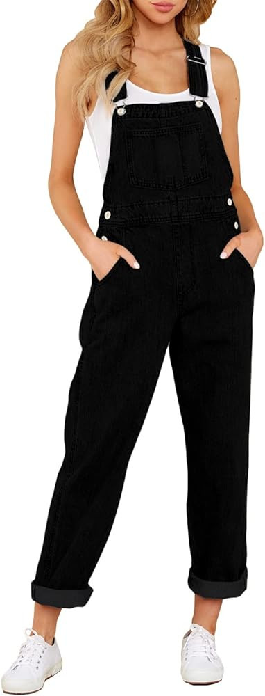 luvamia Women's Casual Stretch Adjustable Denim Bib Overalls Jeans Pants Jumpsuits | Amazon (US)